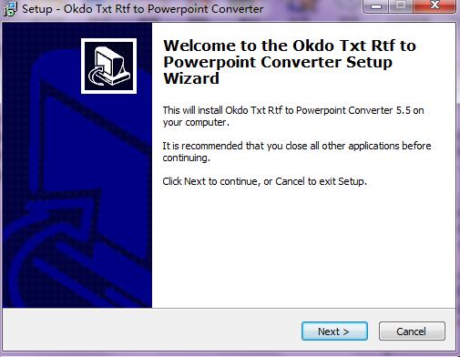 Okdo Txt Rtf to PowerPoint Converter(文本转ppt软件) v5.5官方版