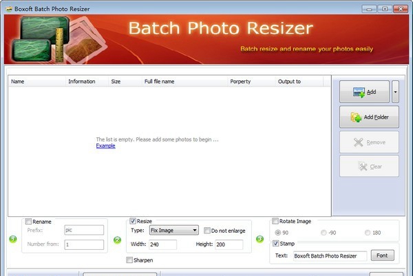照片大小处理软件(Boxoft Batch Photo Resizer) v1.3免费版