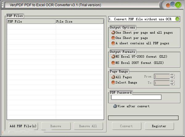 pdf转excel工具(VeryPDF PDF to Excel OCR Converter) v3.1免费版