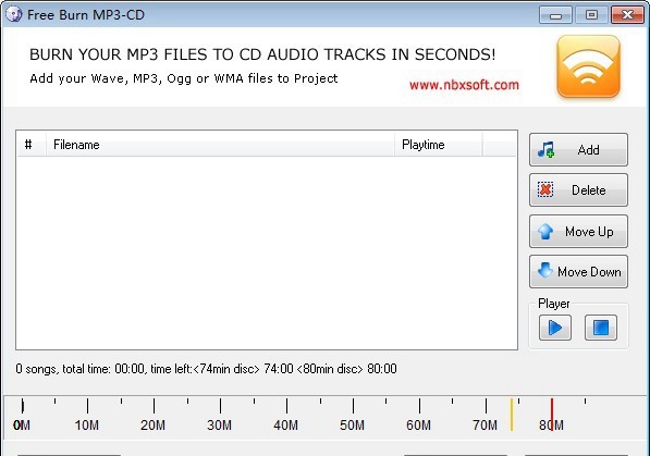 mp3刻录成cd工具(Free Burn MP3-CD) v1.2免费版