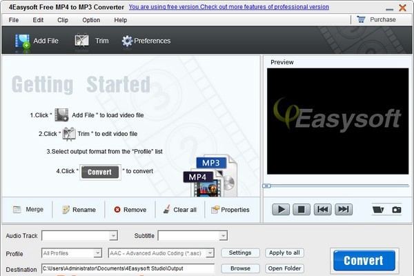 mp4转换成mp3格式转换器(4Easysoft Free MP4 to MP3 Converter) v3.2.26免费版