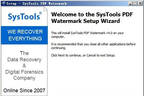 pdf加水印软件(SysTools PDF Watermark) v4.0免费版