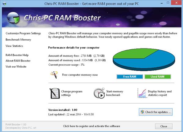 Chris-PC RAM Booster(电脑内存优化软件) v5.25破解版