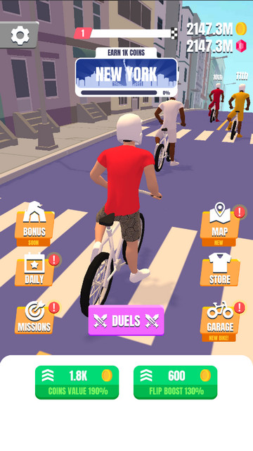 自行车冲刺跑无限金币版v1.4.0